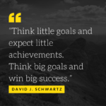 Think little goals and expect little achievements.  Think big goals and win big success.